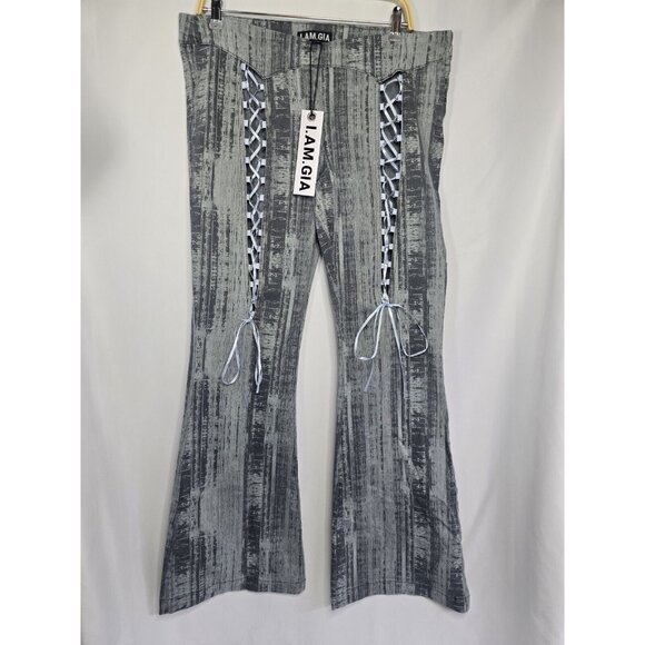 I. AM. GIA Women's MAYBEL Pant Pinstripe Denim Size XL- NEW WITH TAGS - Picture 2 of 16